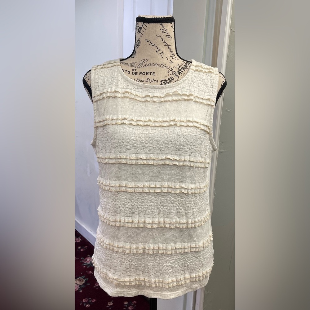Covington Cream Ruffled Smocked Blouse